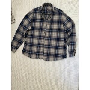 Eddie Bauer Men's 2XL Plaid Flannel Long Sleeve Button Up Shirt‎ Cotton